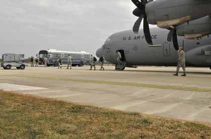 U.S. C-130s prepare to depart for Libya