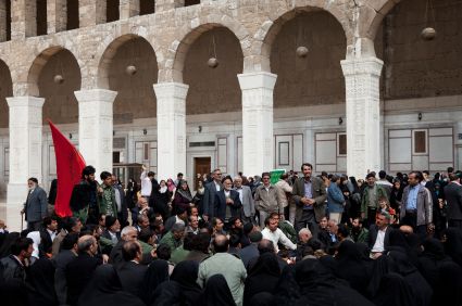 Syrians Demonstrating in Damascus