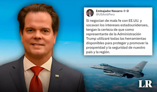 A strongly worded post on X by US ambassador to Peru Bernie Navarro after Peru’s leftist interim president delayed signing the F-16 deal A strongly worded post on X by US ambassador to Peru Bernie Navarro after Peru’s leftist interim president delayed signing the F-16 deal