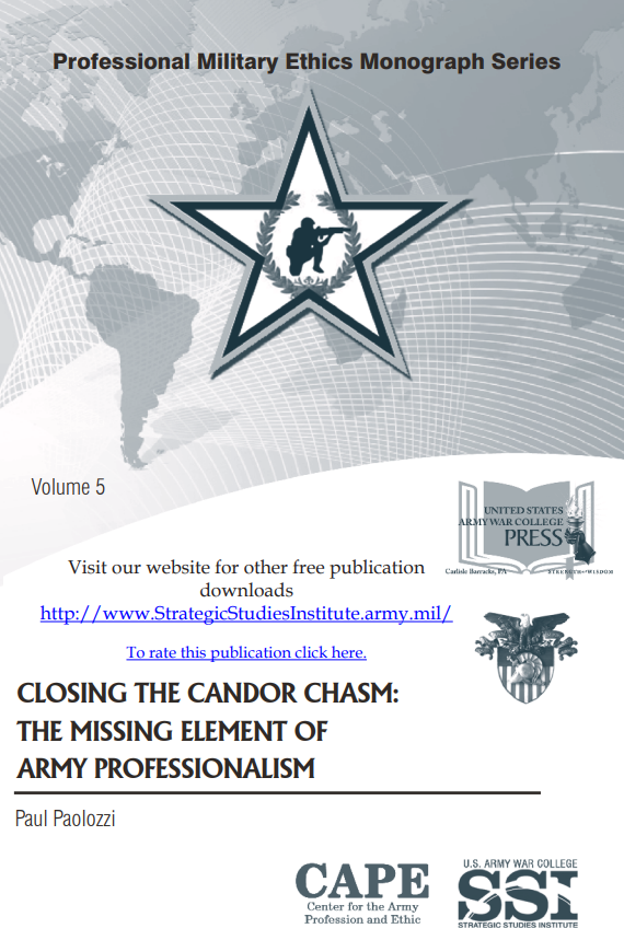 Closing the Candor Chasm: The Missing Element of Army Professionalism