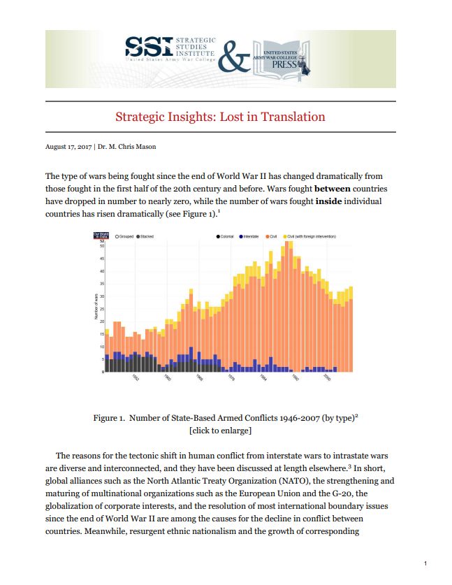 Strategic Insights: Lost in Translation