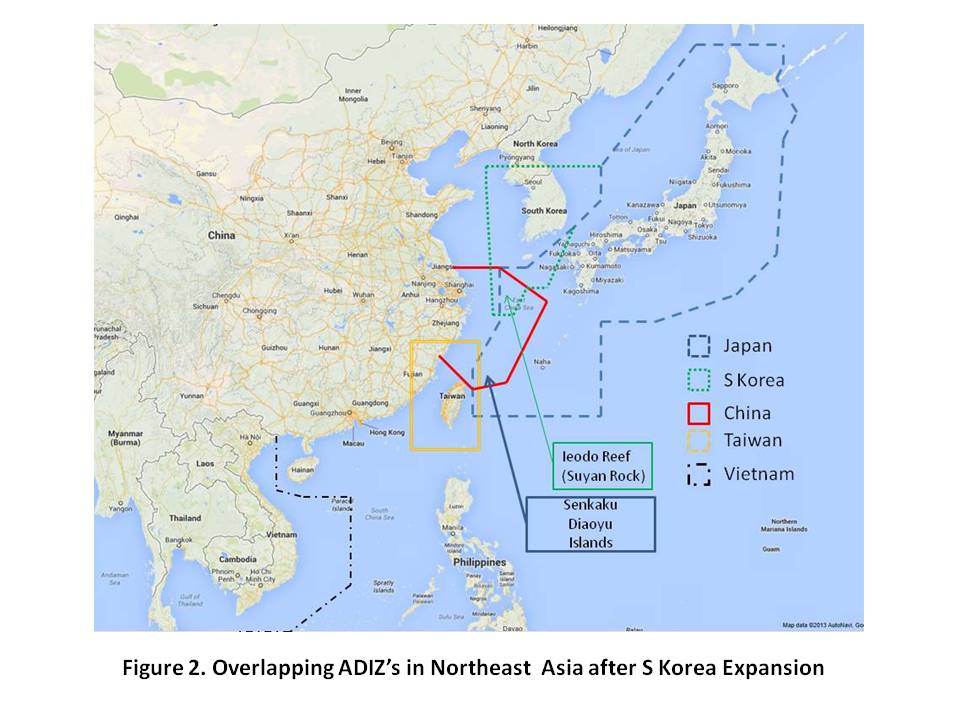 Figure 2: Overlapping ADIZs in Northeast Asia after South Korea Expansion