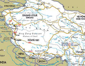 Road network into Aksai Chin