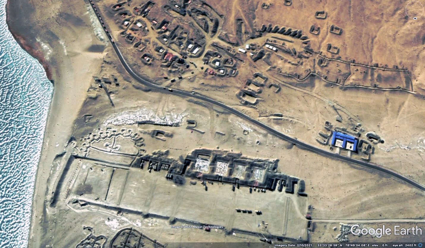 South bank of Spanggur Lake, support area built on Moldo border defense company firing range, February 2021