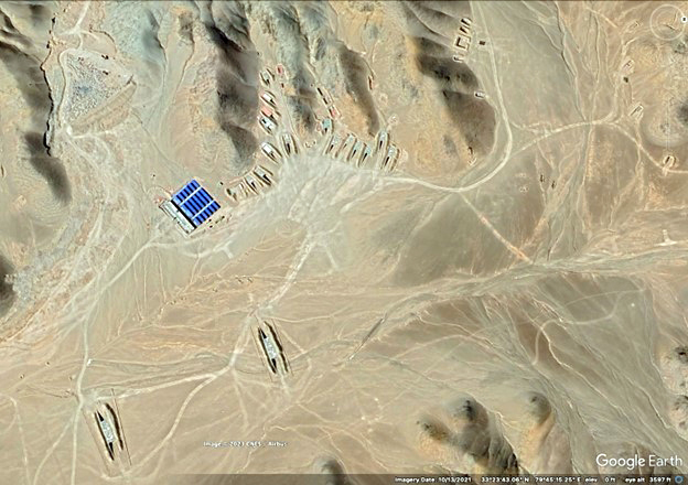 Likely PHL-03 long-range multiple launch rocket position near Rutog, October 2021 Likely PHL-03 long-range multiple launch rocket position near Rutog, October 2021