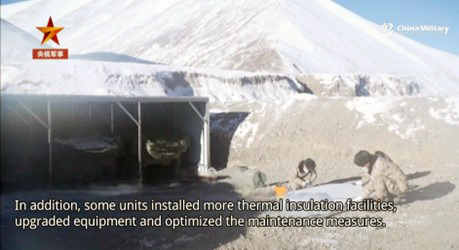 Screenshot of vehicle shelters in Aksai Chin, January 2023